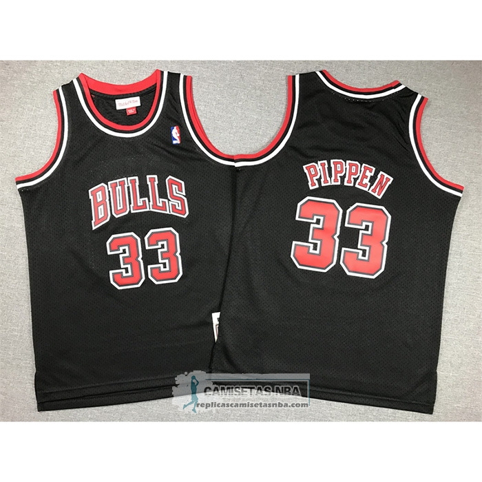 Camiseta Nino Chicago Bulls Scottie Pippen NO 33 Mitchell & Ness 1997-98 Negro
